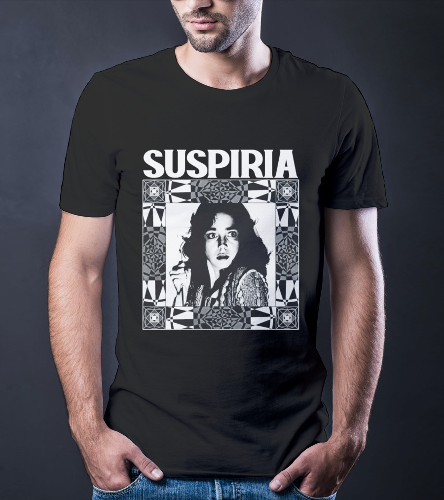 Suspiria 1977 Horror Movie Black And White Vintage Style Jessica Harper T-Shirt