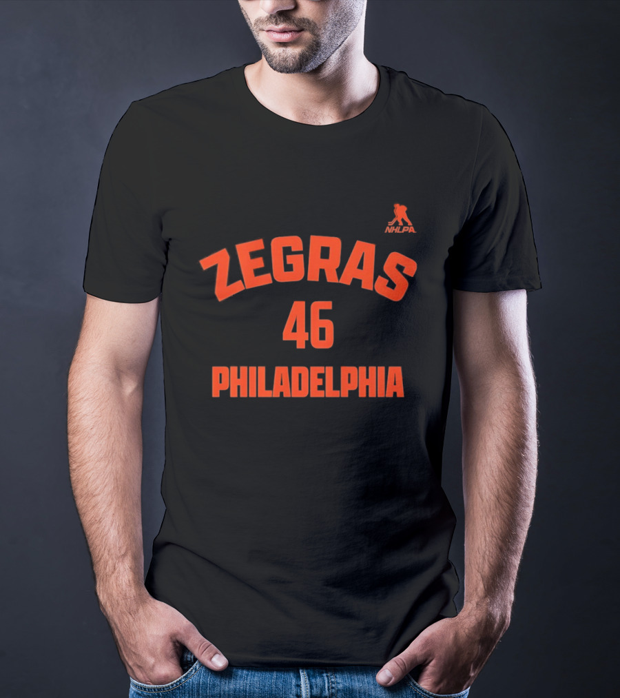 Zegras 46 Philadelphia Hockey NHL Player T-Shirt