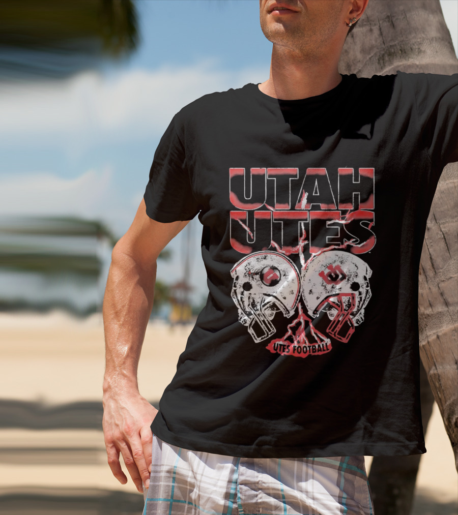 Utah Utes Football Helmets Fan Gear T-Shirt