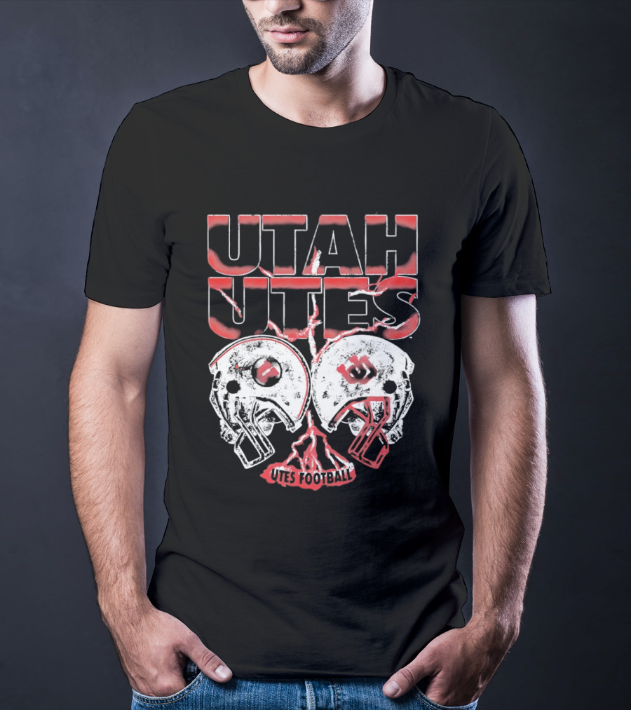 Utah Utes Football Helmets Fan Gear T-Shirt