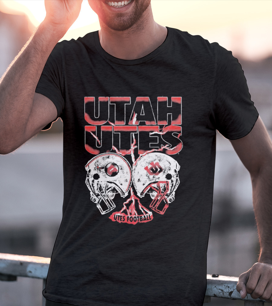 Utah Utes Football Helmets Fan Gear T-Shirt