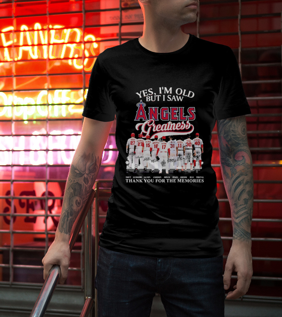 Yes I'm Old But I Saw Angels Greatness Trout Ohtani Anderson Thank You For The Memories T-Shirt