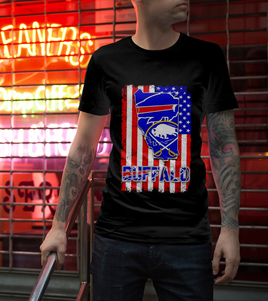 Buffalo Bills Sabres American Flag T-Shirt