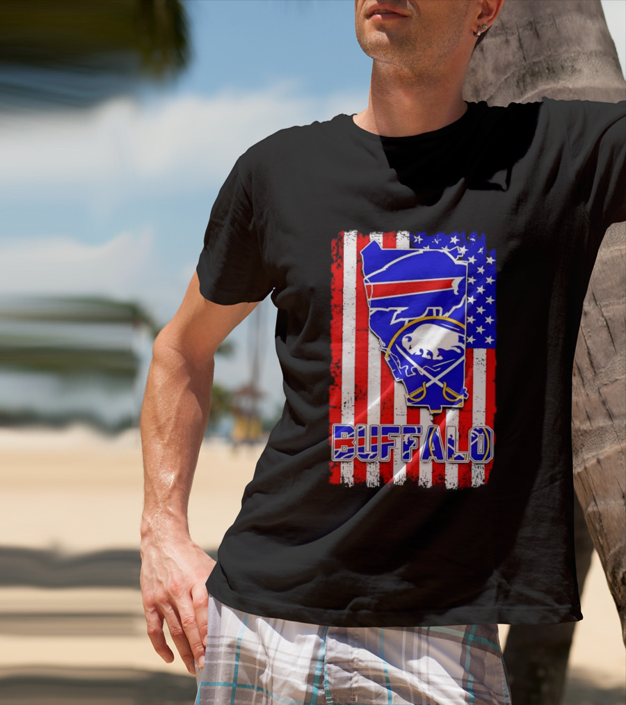 Buffalo Bills Sabres American Flag T-Shirt