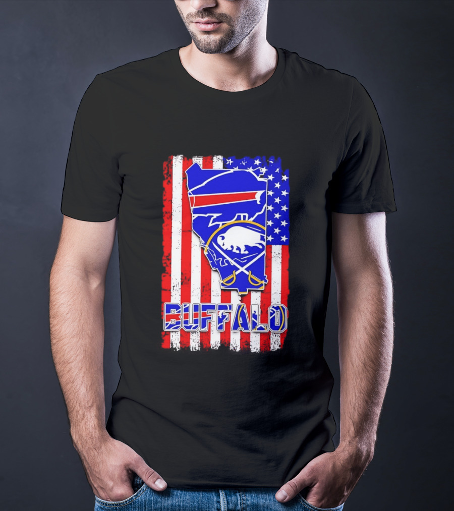 Buffalo Bills Sabres American Flag T-Shirt