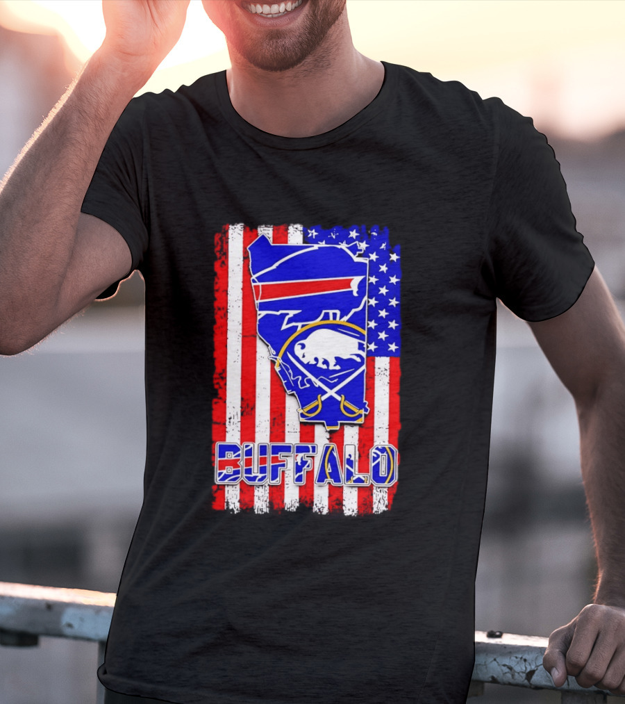 Buffalo Bills Sabres American Flag T-Shirt