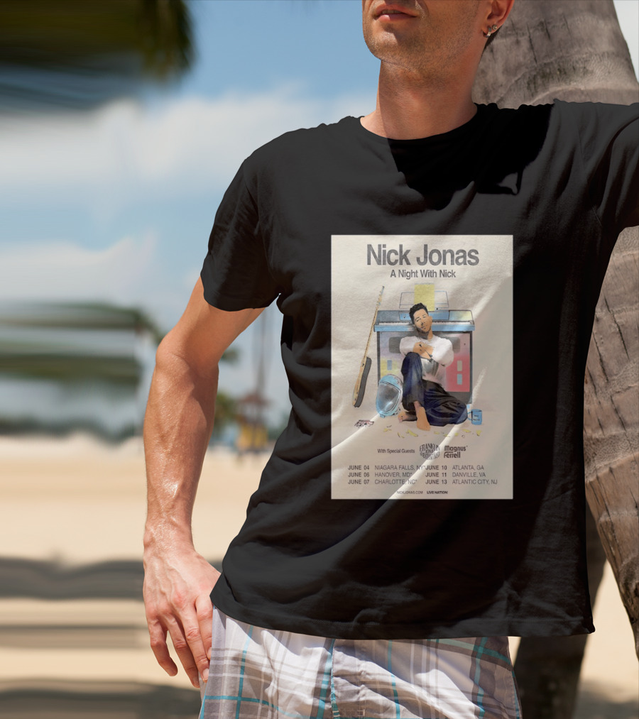 Nick Jonas A Night With Nick Tour 2026 Franklin Jonas Magnus Ferrell Live Nation T-Shirt