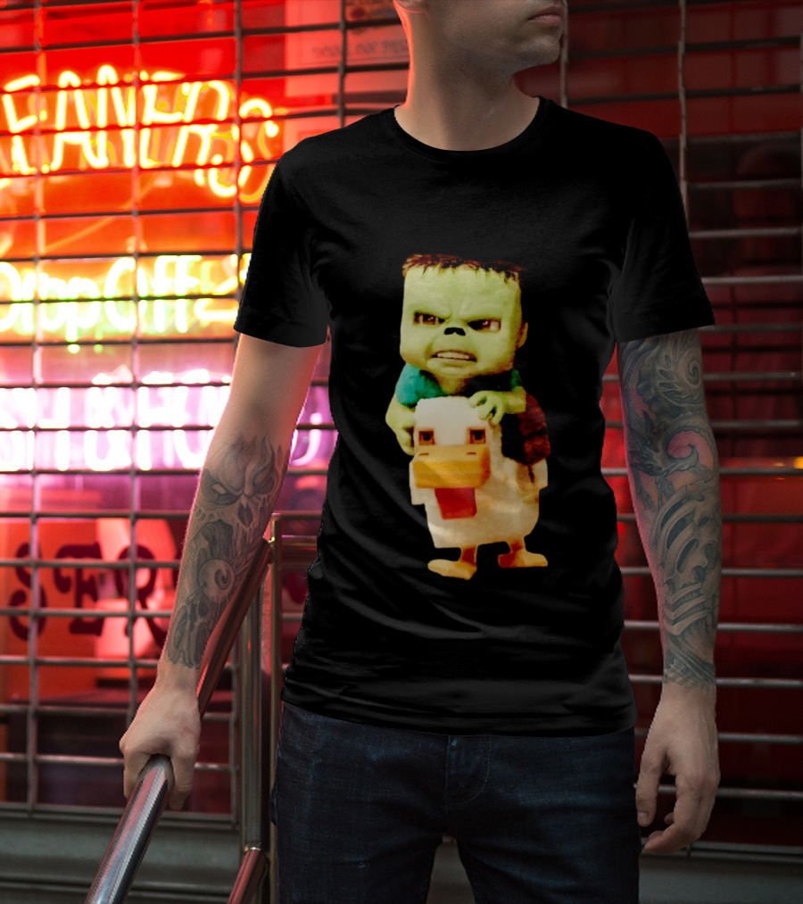 Minecraft Chicken Jockey Frankenstein Mashup T-Shirt