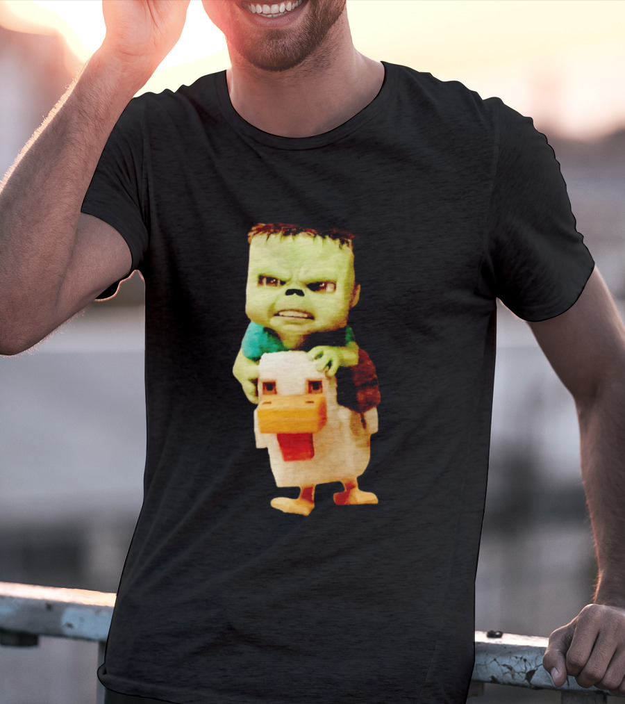 Minecraft Chicken Jockey Frankenstein Mashup T-Shirt