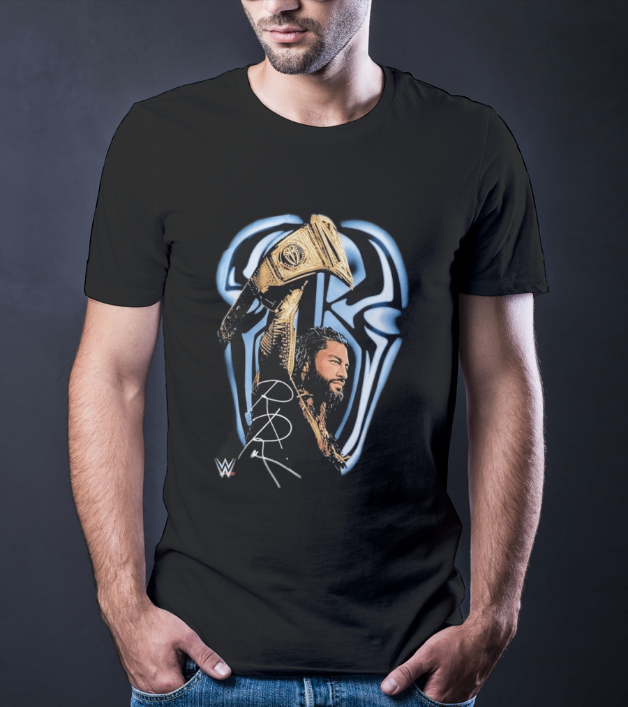 OVO WWE Collaboration Roman Reigns Holding Championship Belt 2026 T-Shirt