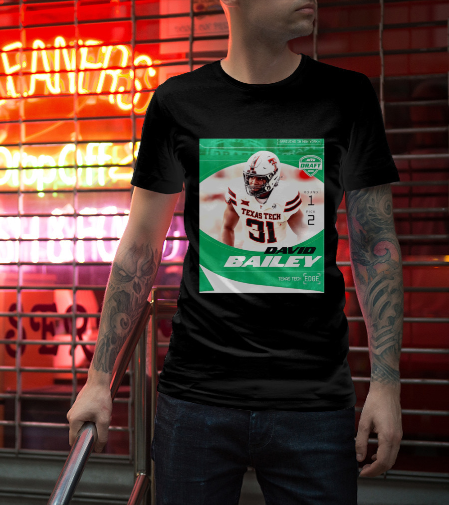 David Bailey Texas Tech Edge New York Jets Draft 2026 Round 1 Pick 2 T-Shirt