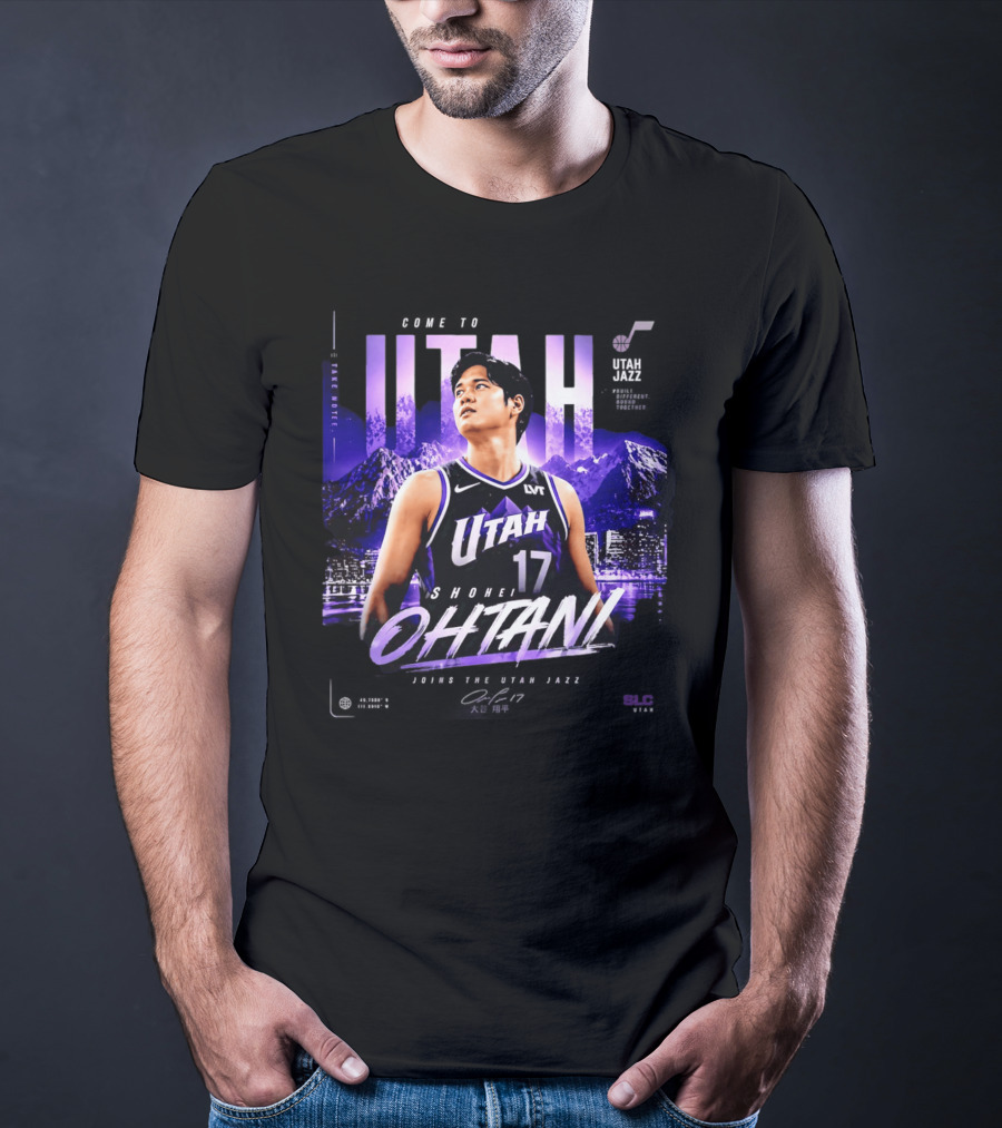 Welcome To Utah Jazz Shohei Ohtani Take Note Bound Together T-Shirt