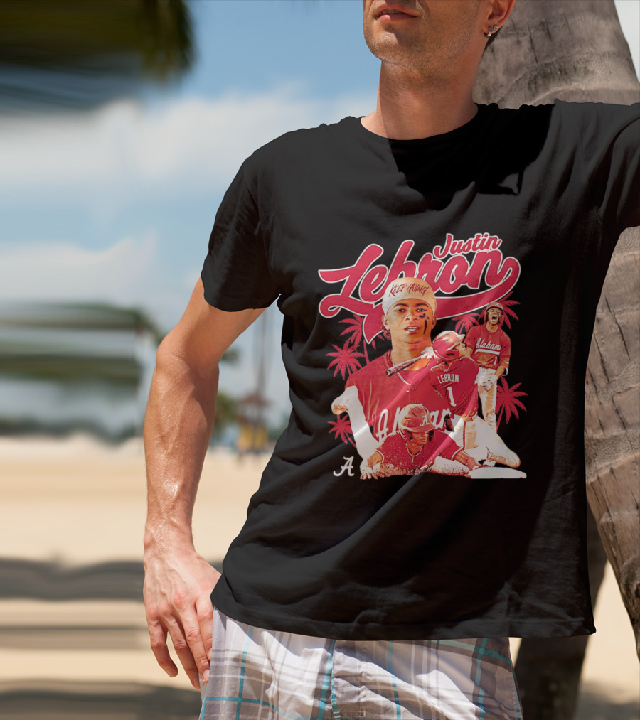 Justin Lebron Alabama Baseball Keep Going Collage T-Shirt