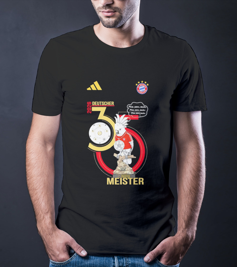FC Bayern Munich Deutscher Meister 35 Bundes Liga Trophy 2026 T-Shirt