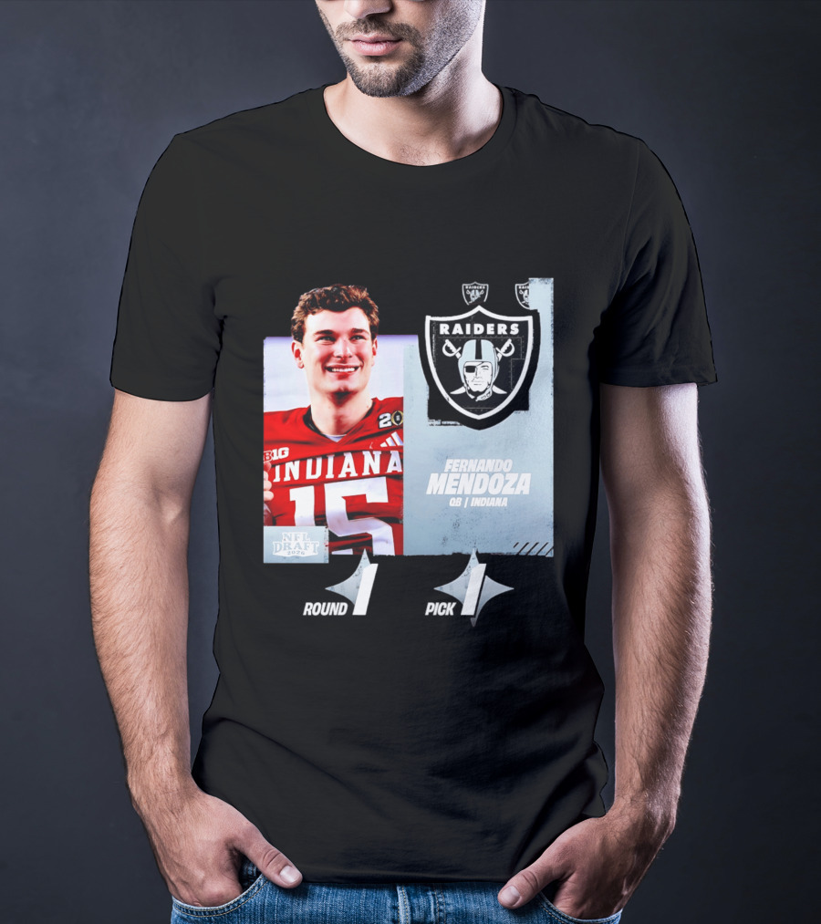 Fernando Mendoza QB Indiana Las Vegas Raiders NFL Draft 2026 Round 1 Pick 1 T-Shirt