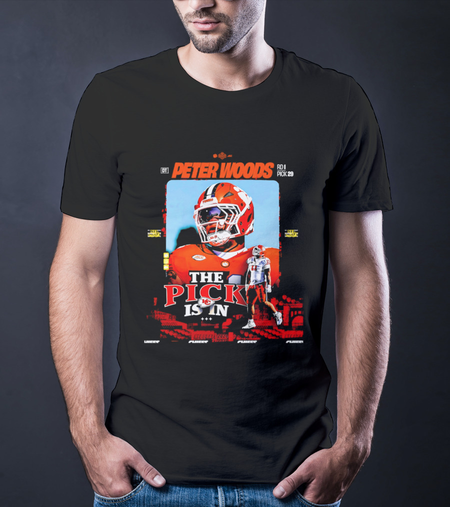 Peter Woods Kansas City Chiefs 2026 NFL Draft Pick No. 29 T-Shirt