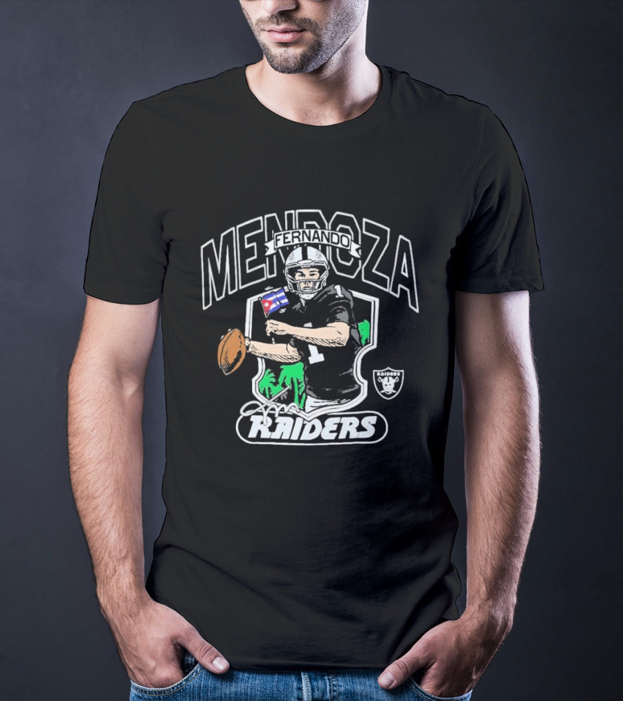 Fernando Mendoza Las Vegas Raiders Football Player Caricature T-Shirt
