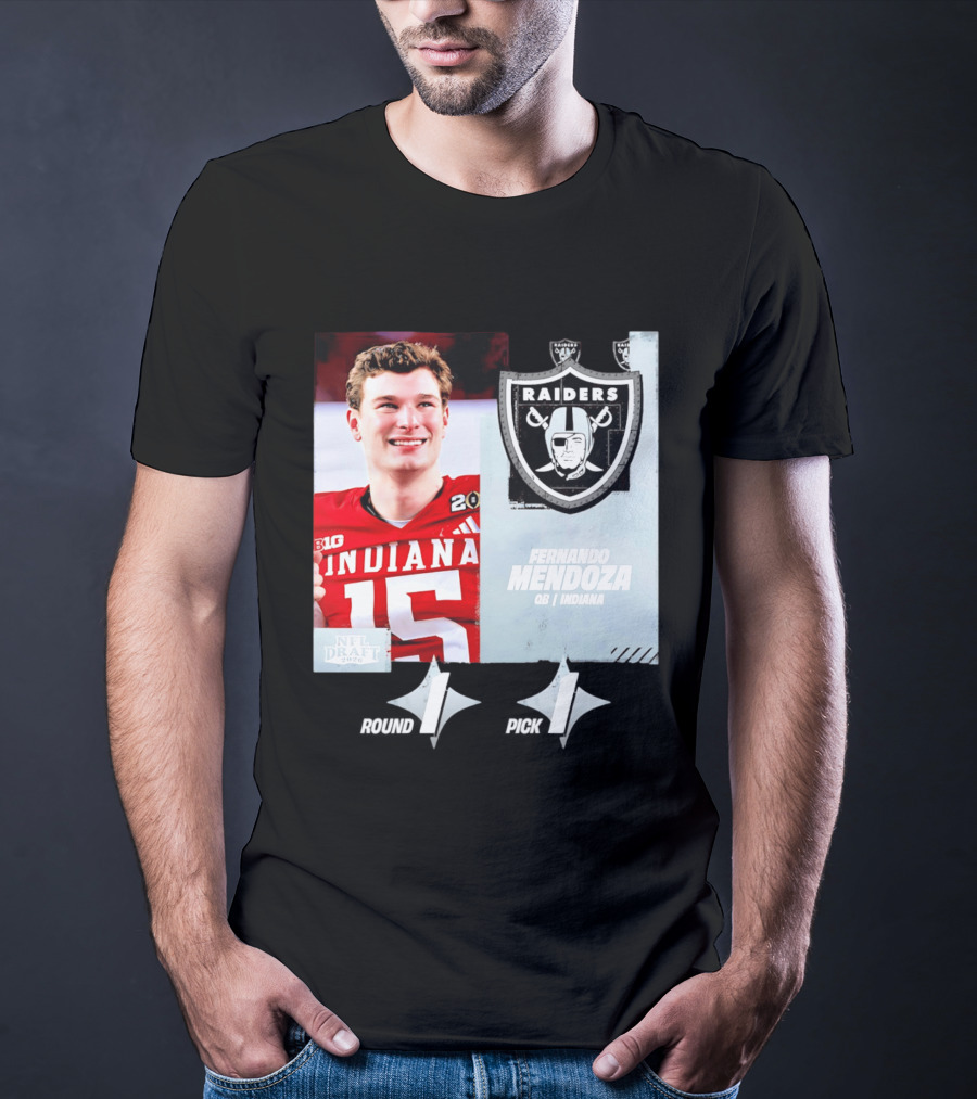 Fernando Mendoza QB Indiana Las Vegas Raiders Round 1 Pick 1 NFL Draft 2026 T-Shirt