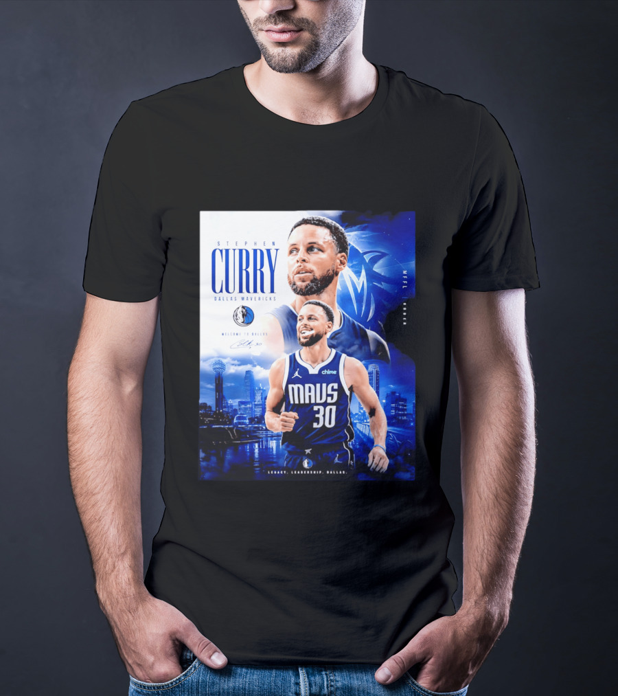 Stephen Curry Dallas Mavericks Welcome To Dallas Legacy Leadership Mavs 30 T-Shirt