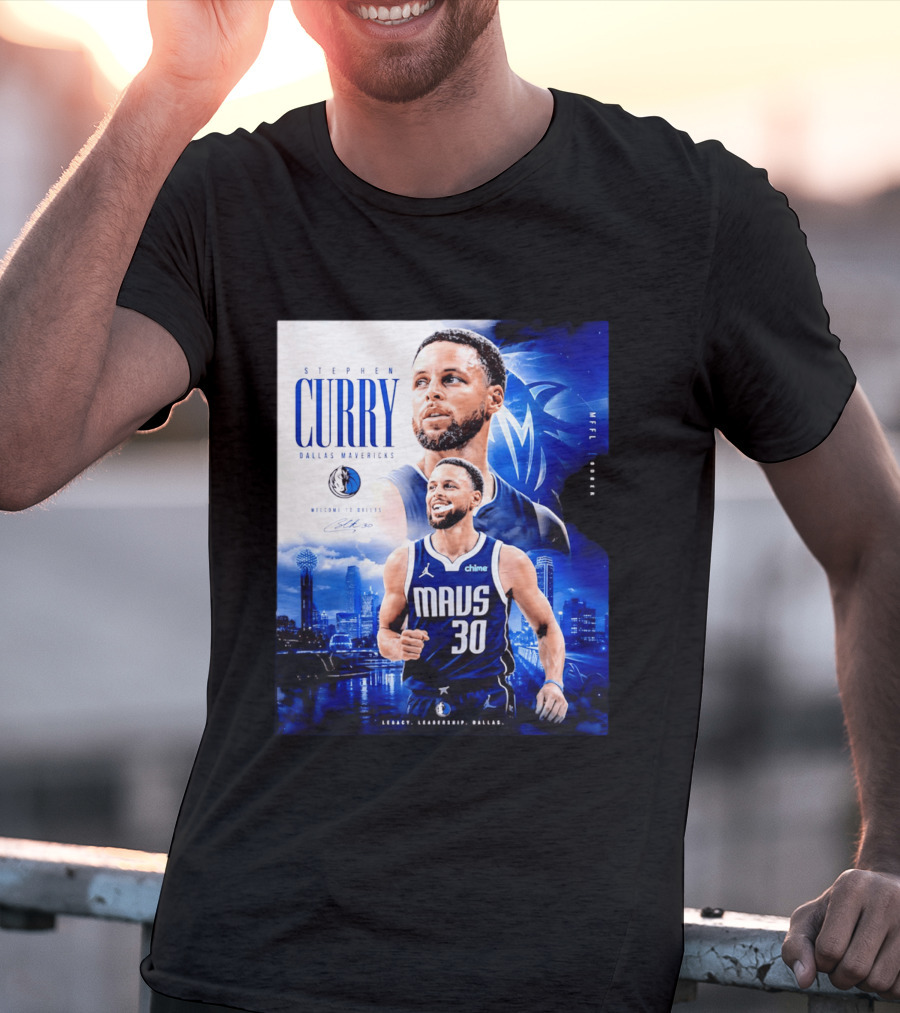 Stephen Curry Dallas Mavericks Welcome To Dallas Legacy Leadership Mavs 30 T-Shirt