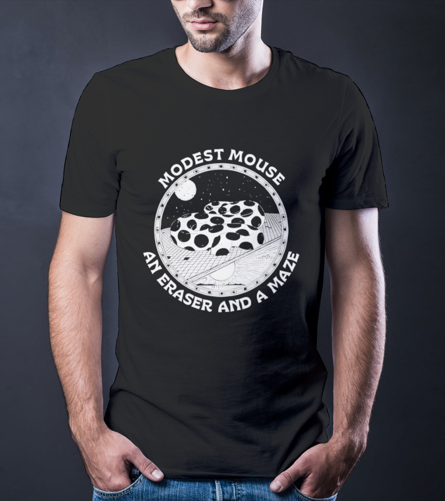 Modest Mouse An Eraser And A Maze Circle Moon Stars Maze T-Shirt
