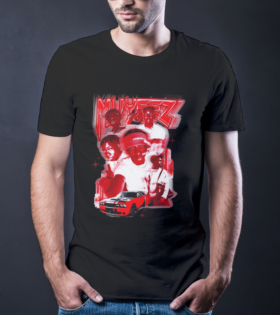 Muyeez Red Dodge Challenger Car Scene T-Shirt