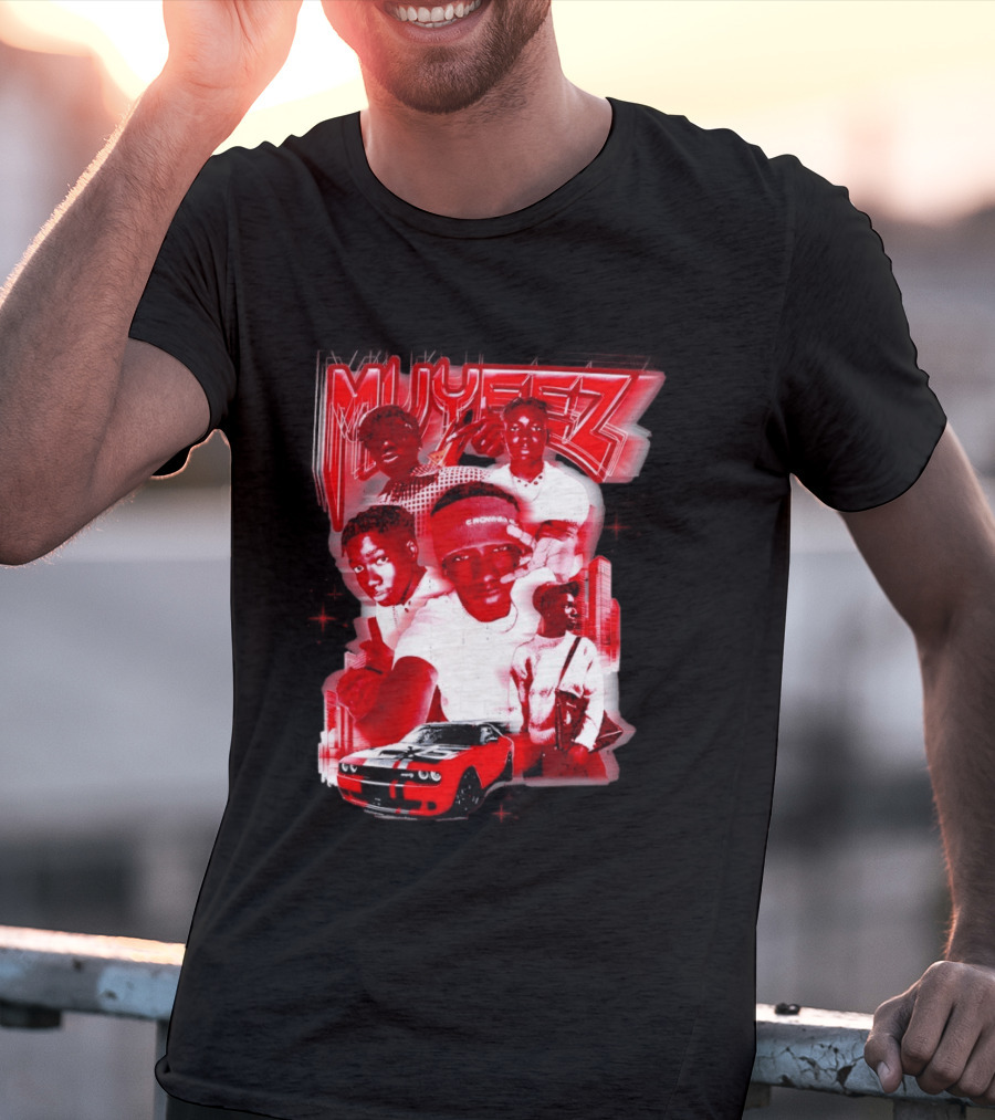 Muyeez Red Dodge Challenger Car Scene T-Shirt