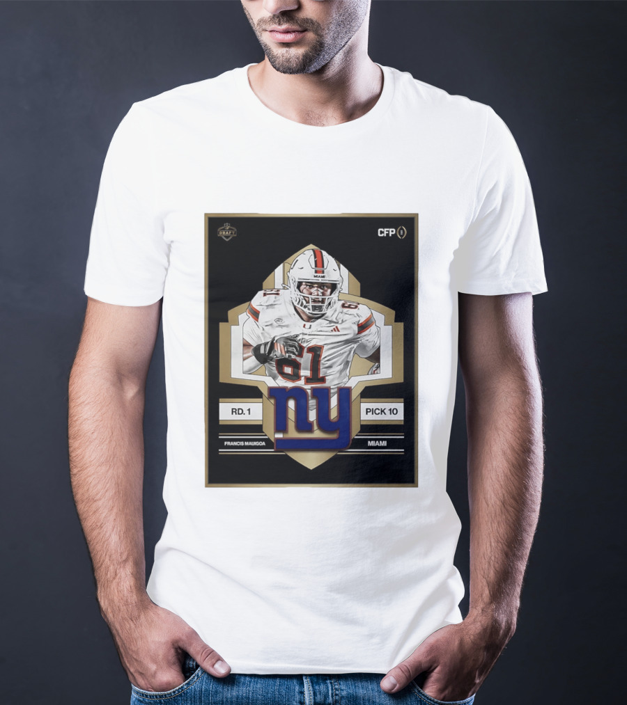 Francis Mauigoa Miami Round 1 Pick 10 New York Giants 2026 Draft T-Shirt