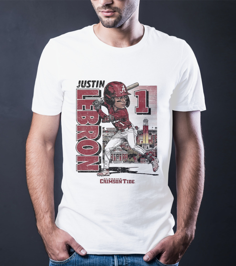 Justin Lebron Alabama Crimson Tide Swing Caricature 1 T-Shirt