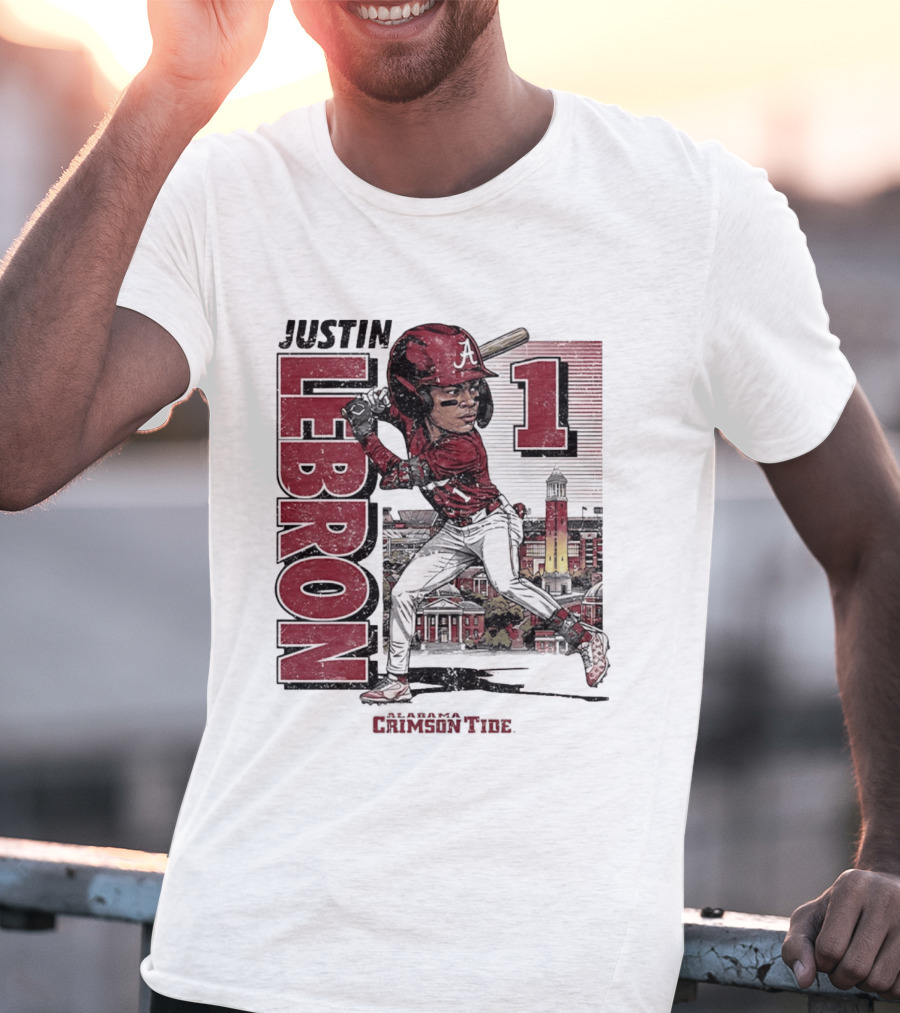 Justin Lebron Alabama Crimson Tide Swing Caricature 1 T-Shirt