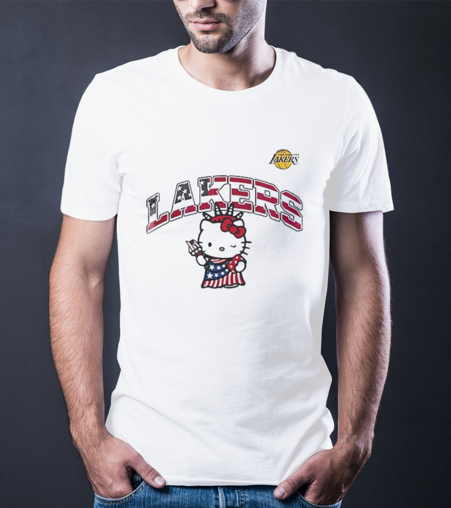 Los Angeles Lakers Hello Kitty Independence Day 1776 Celebration T-Shirt