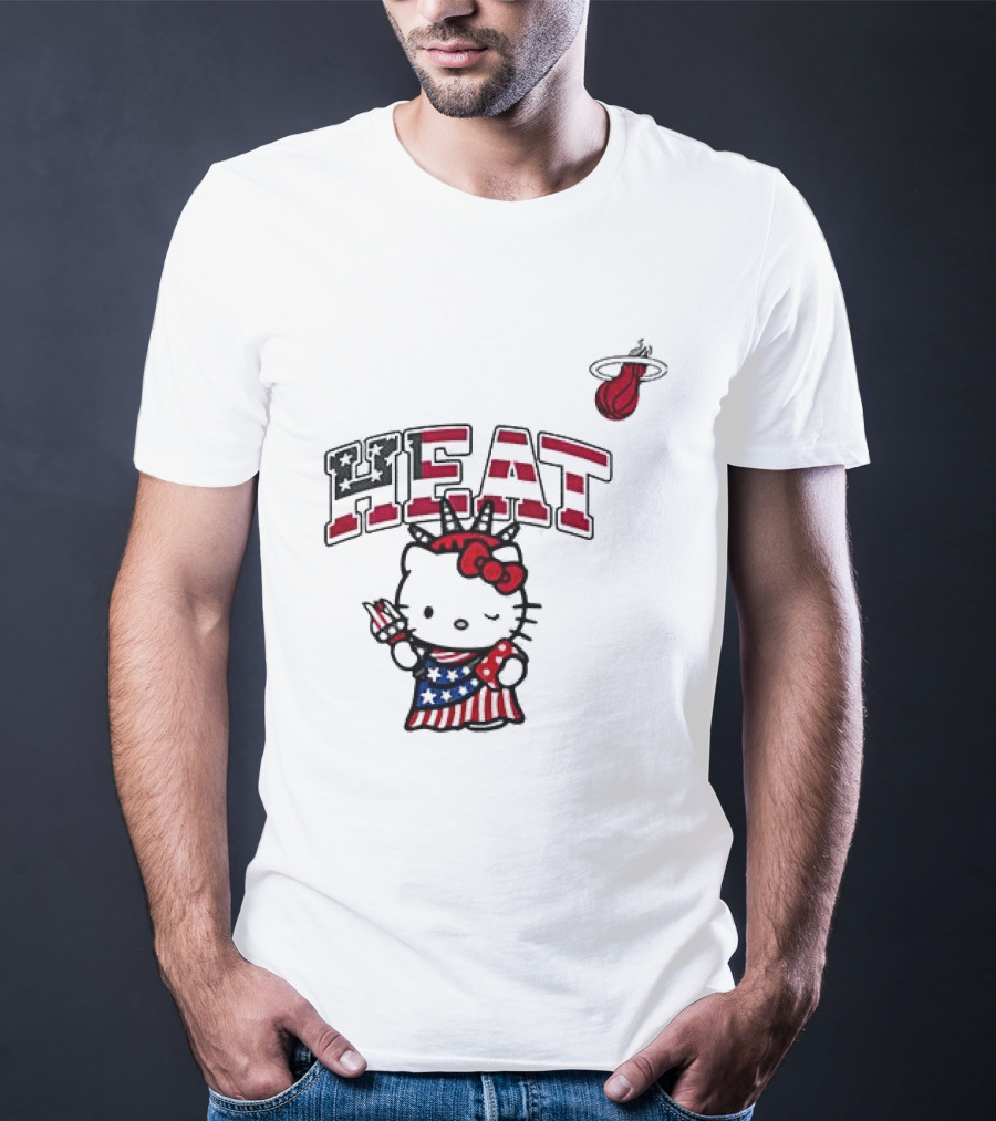 Hello Kitty Miami Heat Independence Day Celebration 1776 T-Shirt