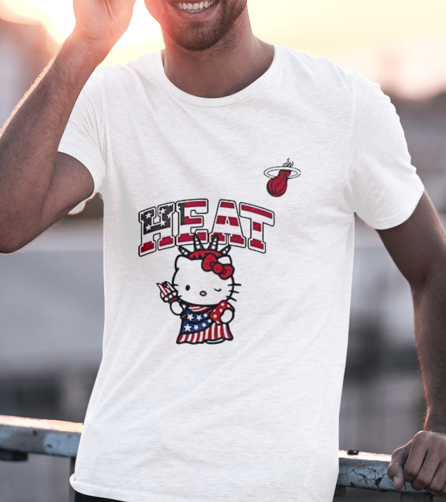 Hello Kitty Miami Heat Independence Day Celebration 1776 T-Shirt