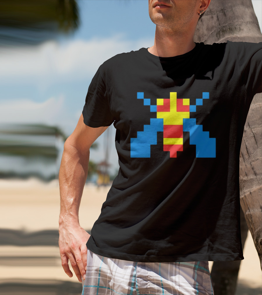 Galaga Alien Sprite Pixelated Retro Video Game T-Shirt