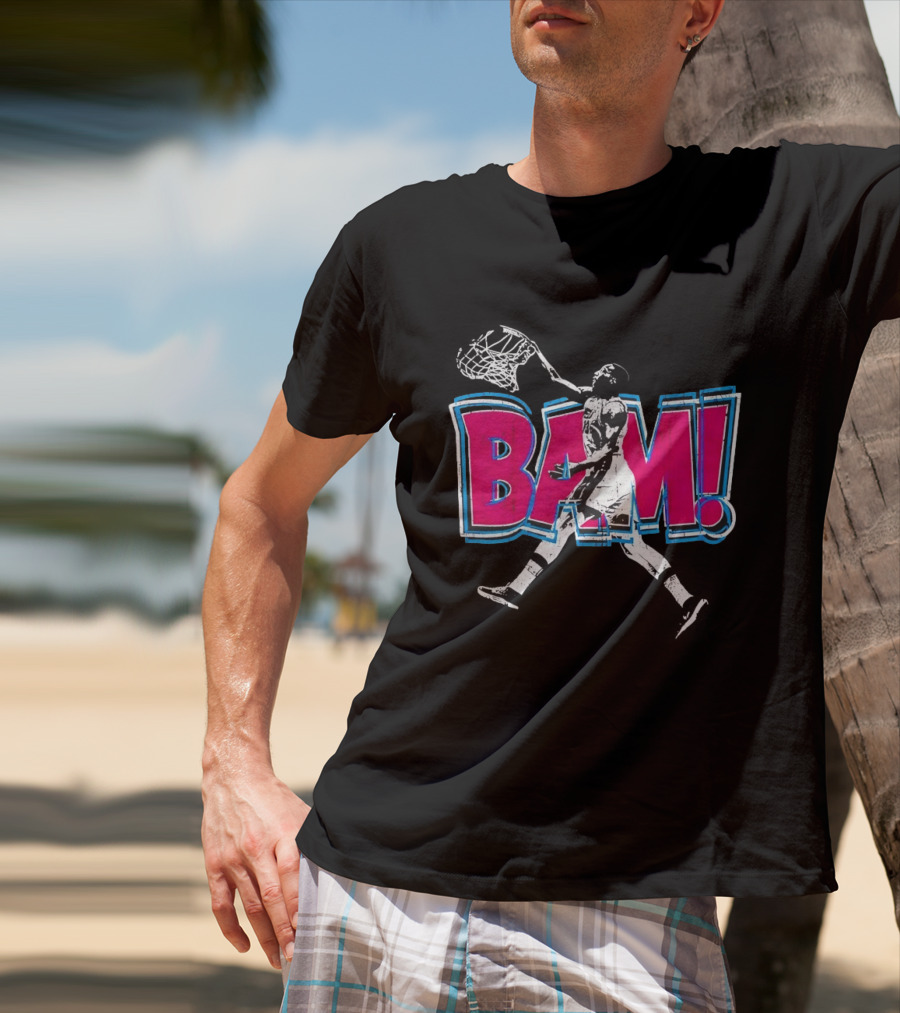 Bam Miami Heat Basketball Player Action Comic T-Shirt