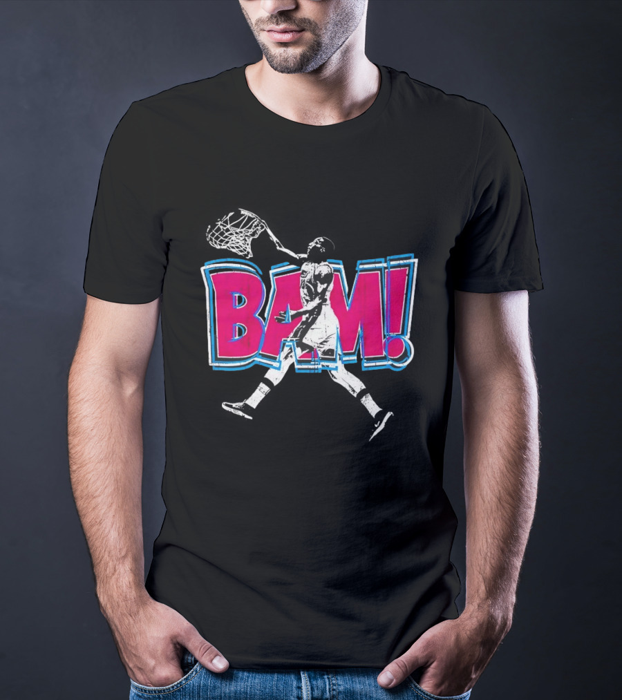 Bam Miami Heat Basketball Player Action Comic T-Shirt