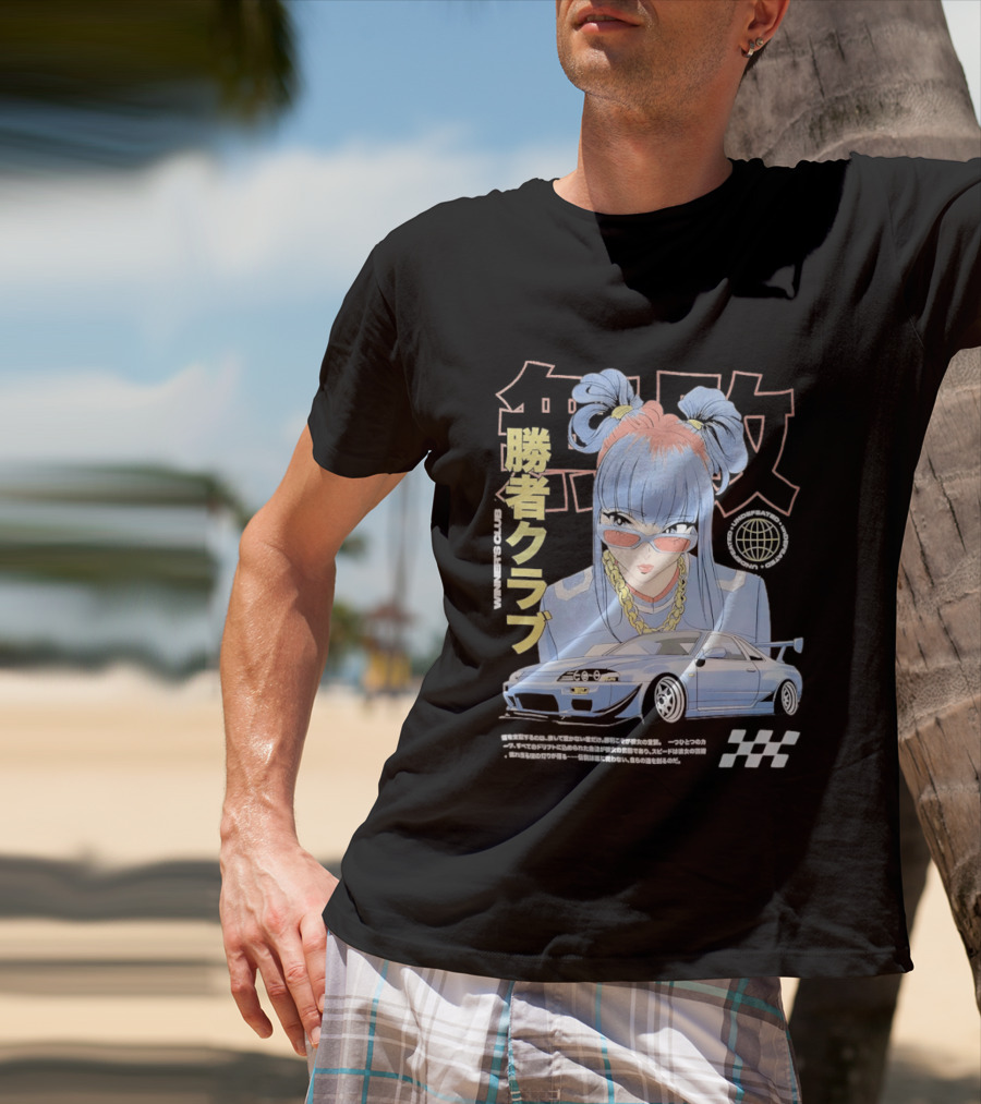 Piko Chan Nissan Skyline GT R Racing Club Anime Style Undefeated Winners T-Shirt