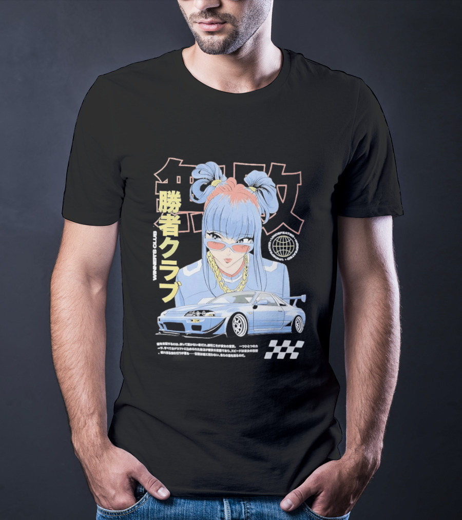 Piko Chan Nissan Skyline GT R Racing Club Anime Style Undefeated Winners T-Shirt