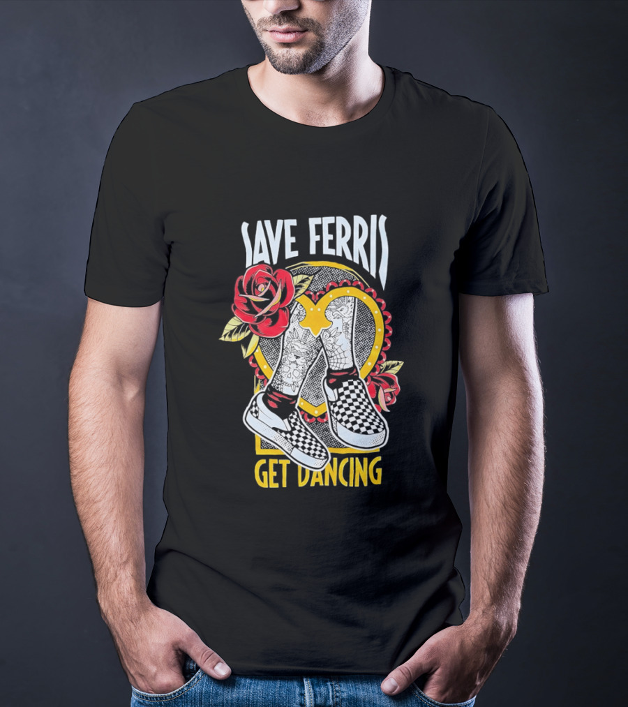 Save Ferris Get Dancing Checkered Shoes Rose T-Shirt
