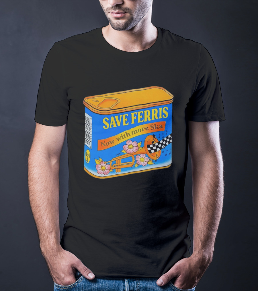 Save Ferris Now With More Ska Trombone Flowers Checkered Banner T-Shirt