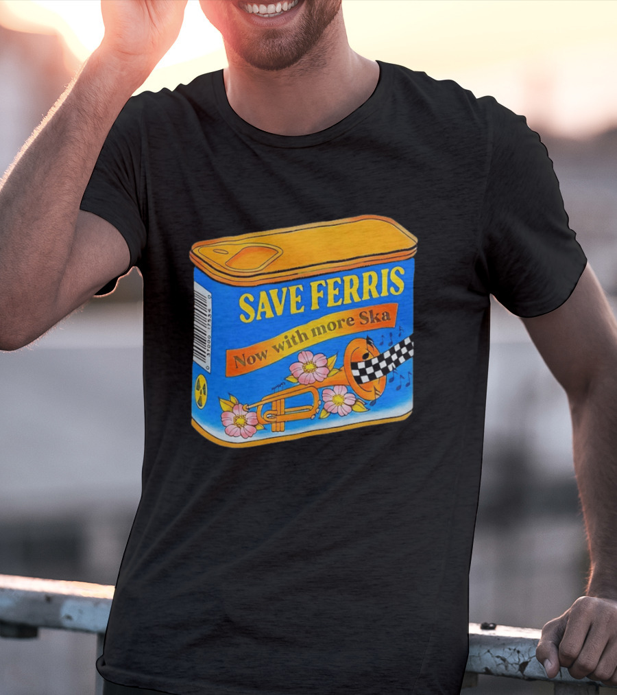 Save Ferris Now With More Ska Trombone Flowers Checkered Banner T-Shirt