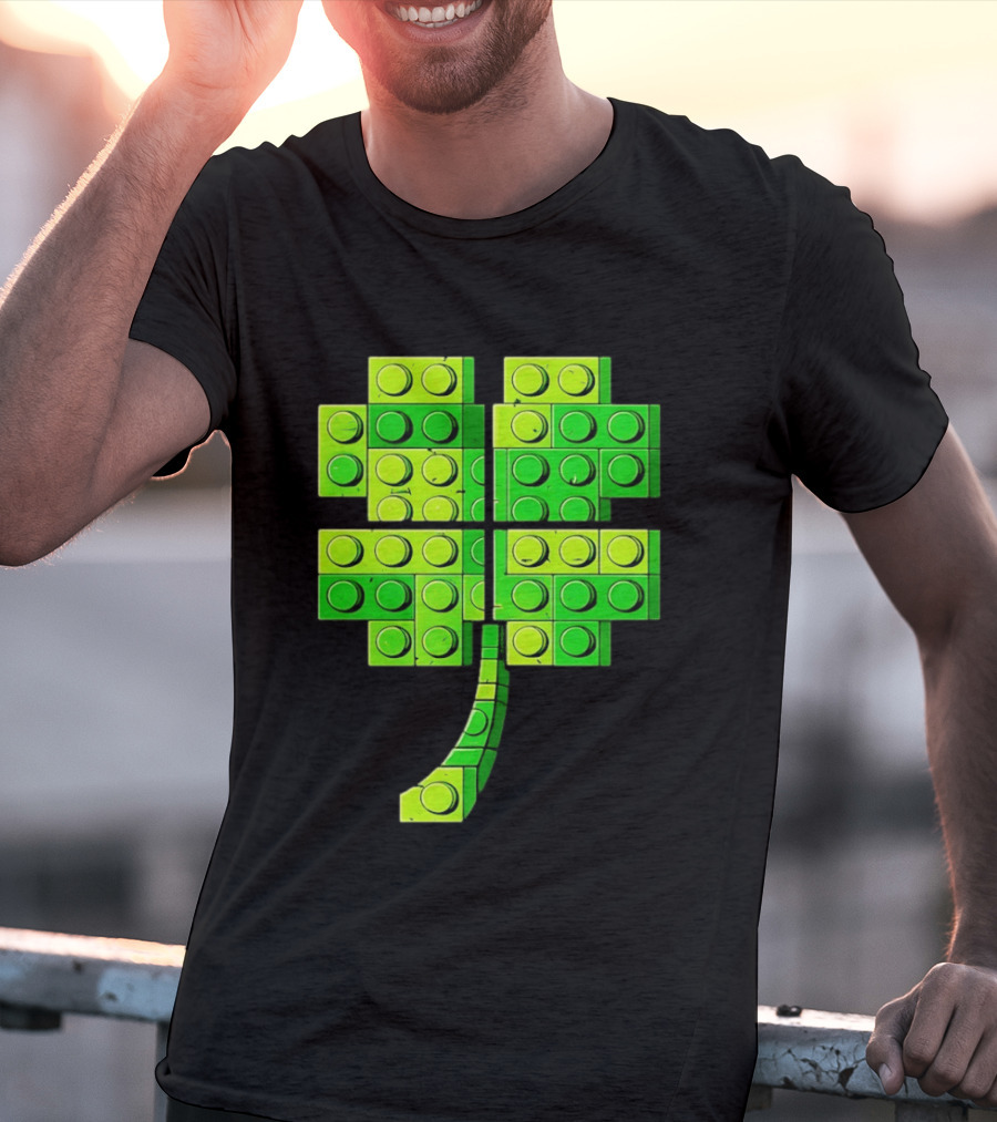 Shamrock Building Blocks Clover St Patrick's Day T-Shirt