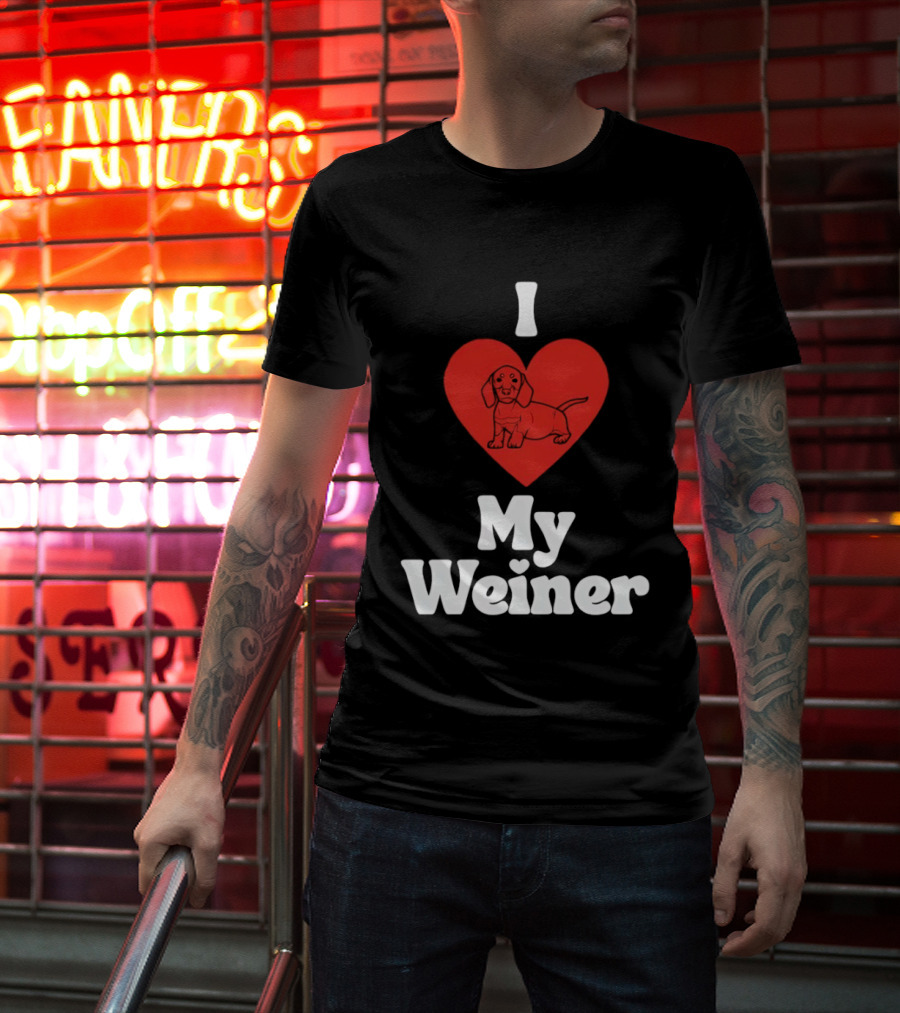 I Heart My Weiner Dachshund Love T-Shirt
