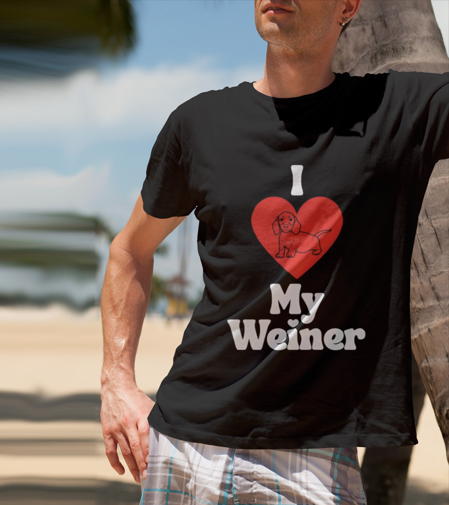 I Heart My Weiner Dachshund Love T-Shirt