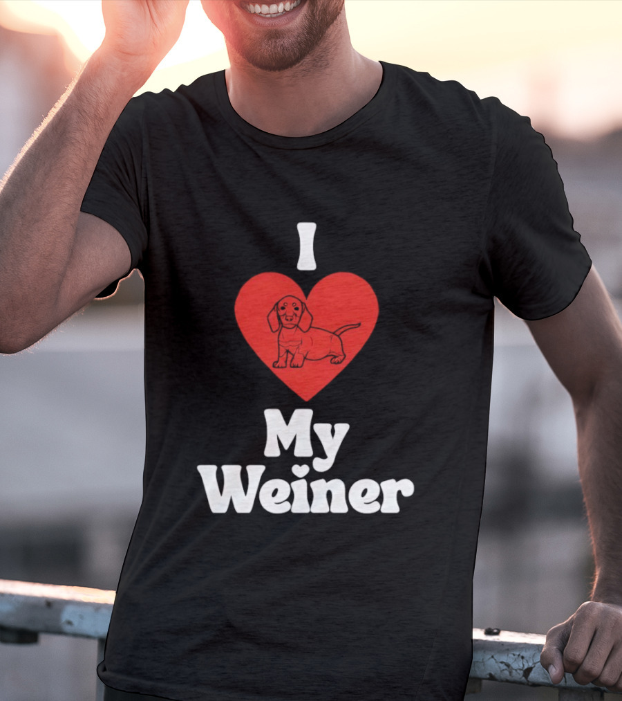I Heart My Weiner Dachshund Love T-Shirt