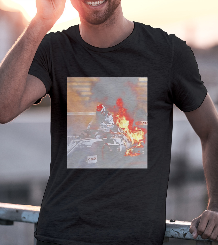 Kimi Raikkonen F1 Fire Escape Orlen Racing Moment T-Shirt