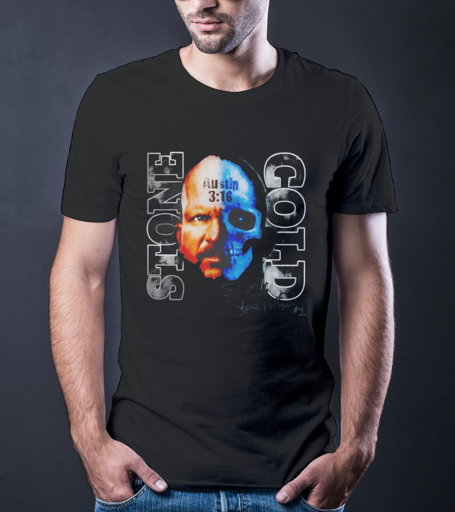Stone Cold Steve Austin 3:16 Two Face Skull Snow Wash T-Shirt