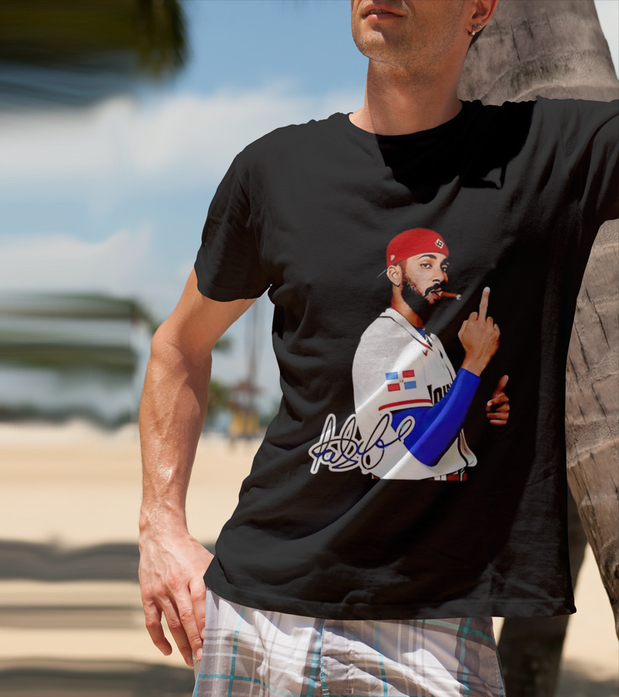Fernando Tatis Jr San Diego Padres Smoking Middle Finger Dominican Jersey T-Shirt