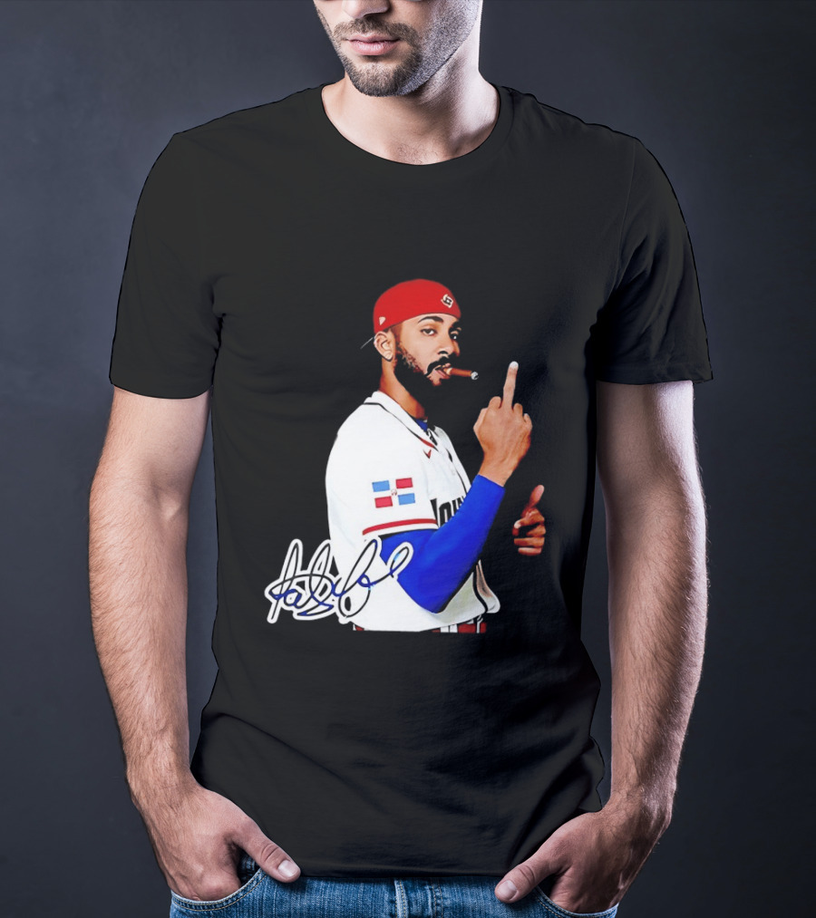 Fernando Tatis Jr San Diego Padres Smoking Middle Finger Dominican Jersey T-Shirt