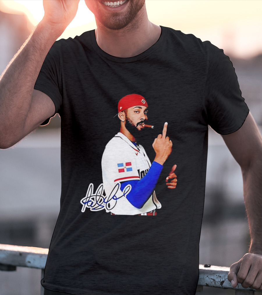 Fernando Tatis Jr San Diego Padres Smoking Middle Finger Dominican Jersey T-Shirt